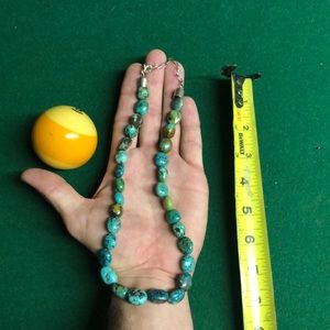 Vintage beaded turquoise necklace in 925 silver